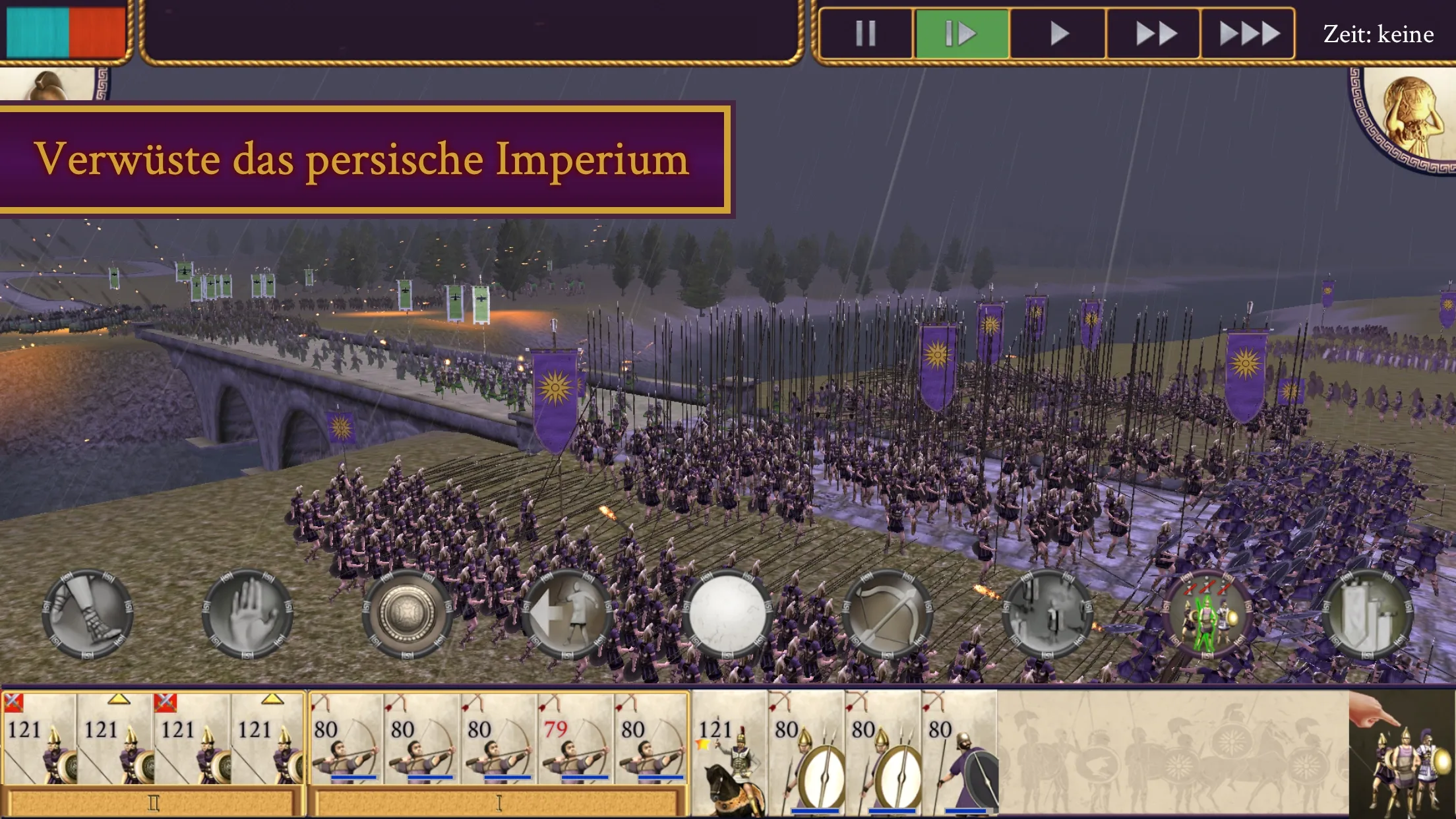 Actionreiche Kampfszene mit vielen Söldnern